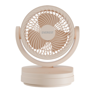 EVEREST EFN-509, KREM, 3 Kademeli Hız, 17,5cm 3 Kanat Pervane ve Çerçeve, Masaüstü, USB Vantilatör(1923)