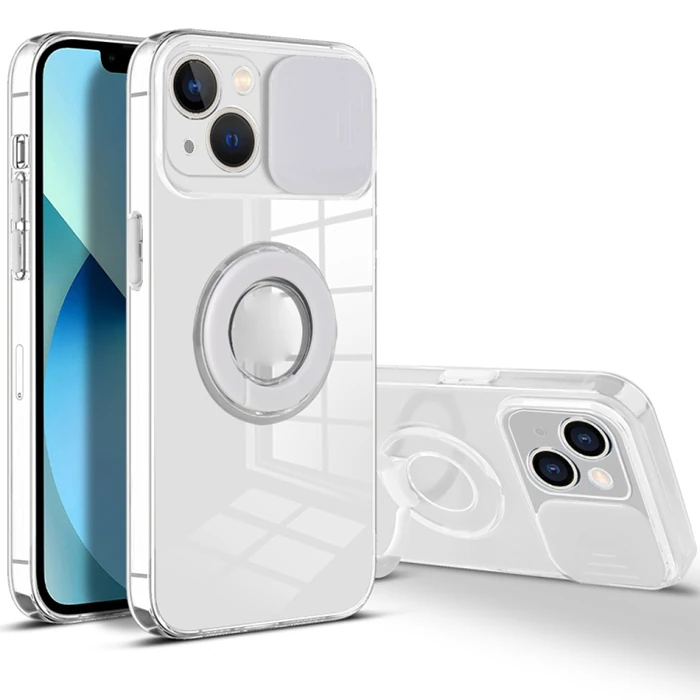 Ally iPhone 13 Mini 5.4inç Kılıf Sürgülü Kamera Lens Korumalı Yüzük Standlı Silikon Kılıf 1 Ally iPhone 13 Mini 5.4inç Kılıf Sürgülü Kamera Lens Korumalı Yüzük Standlı Silikon Kılıf