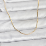 CM 14K Gold Renk İnce Kare Zincirli Model 60 cm Kadın Kolye 5886