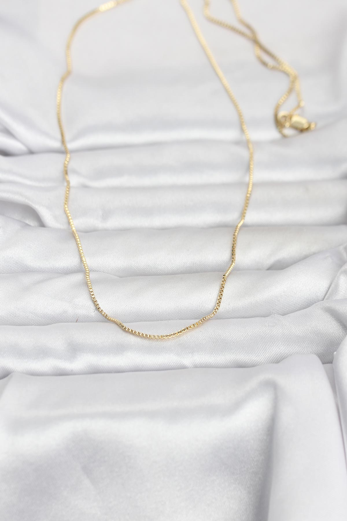 CM 14K Gold Renk İnce Kare Zincirli Model 60 cm Kadın Kolye 5886 2 CM 14K Gold Renk İnce Kare Zincirli Model 60 cm Kadın Kolye 5886 - Görsel 2