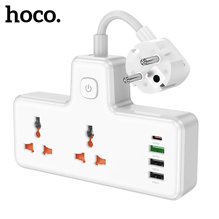 HOCO AC12A 2500W 2 Priz + 3 USB + 30W Type-C Multifonksiyonel Priz Çoğaltıcı Şarj Aleti-(5775) 4 HOCO AC12A 2500W 2 Priz + 3 USB + 30W Type-C Multifonksiyonel Priz Çoğaltıcı Şarj Aleti-(5775) - Görsel 4