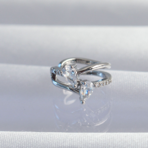Pirinç Gümüş Renk Zirkon Taşlı Damla Earcuff Küpe 5886