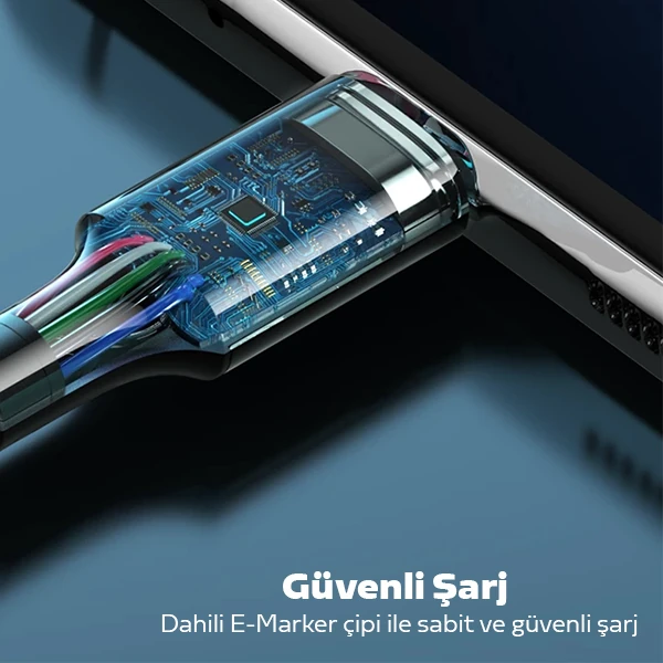 ALLY USB Type-C PD3.1 100W(20V-5A) Hızlı Veri Şarj Kablosu 1metre 3 ALLY USB Type-C PD3.1 100W(20V-5A) Hızlı Veri Şarj Kablosu 1metre - Görsel 3