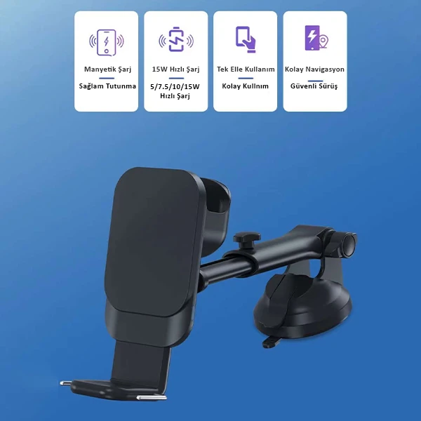 Ally Wireless Şarjlı 3in1 Torpido Üstü Ve Havalandırma Telefon, Kulaklık, Saat Tutucu-(5775) 4 Ally Wireless Şarjlı 3in1 Torpido Üstü Ve Havalandırma Telefon, Kulaklık, Saat Tutucu-(5775) - Görsel 4