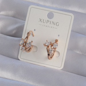 XUPİNG Rose Renk Zirkon Taşlı Halka Küpe 5886
