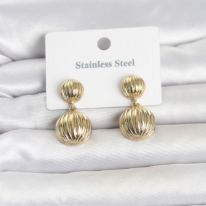 316L Çelik Gold Renk Vintage Model Kadın Küpe 5886