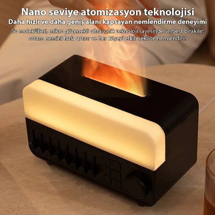 Ezere A14 Bluetooth Hoparlörlü Alev Efektli 8 Sesli Renkli Alev Görünümlü Aromaterapi Difüzörü Ultrasonik Hava Nemlendici-(5775) 3 Ezere A14 Bluetooth Hoparlörlü Alev Efektli 8 Sesli Renkli Alev Görünümlü Aromaterapi Difüzörü Ultrasonik Hava Nemlendici-(5775) - Görsel 3