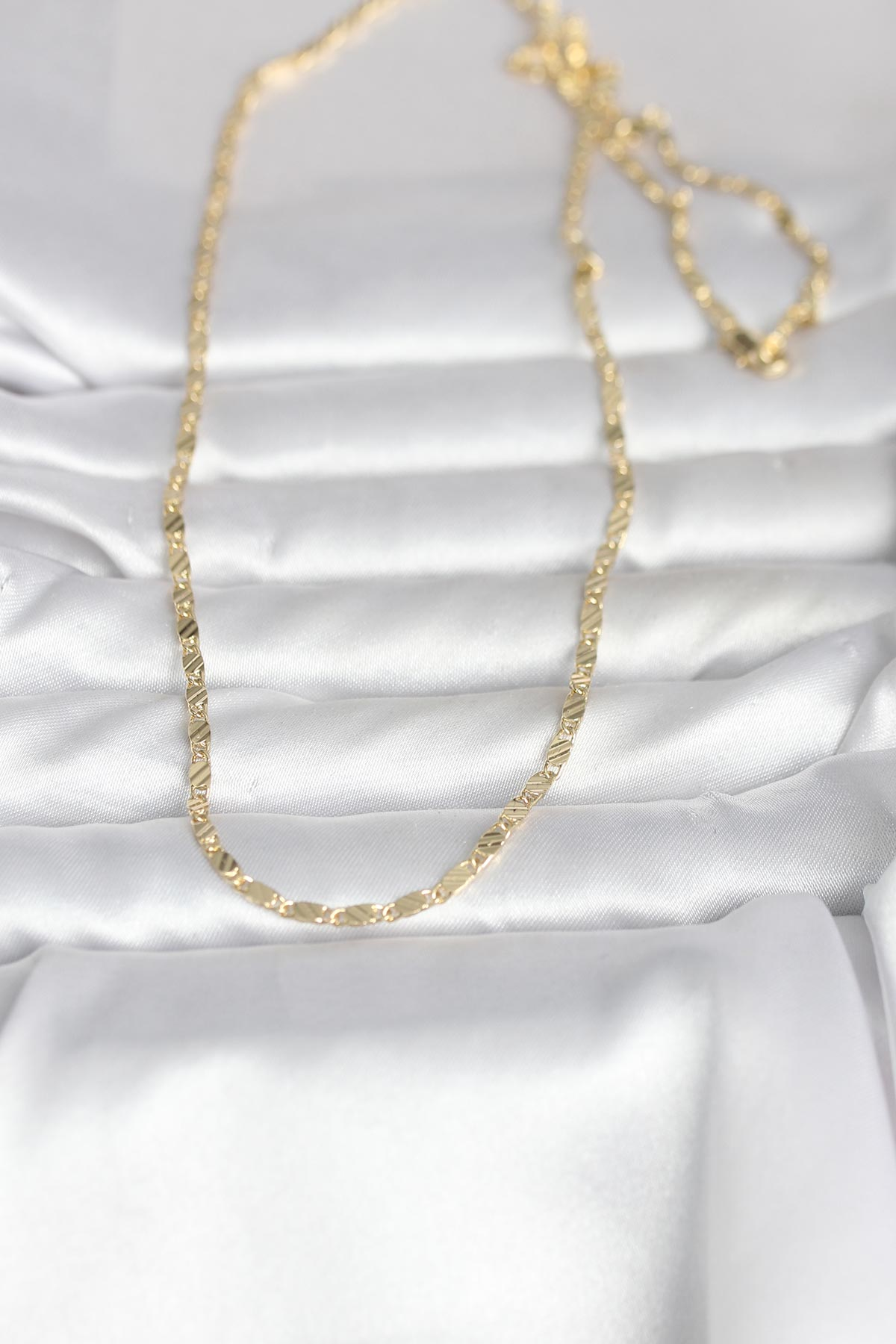 CM 14K Gold Renk Çizgi Lazer Model 60 cm Kadın Kolye 5886 2 CM 14K Gold Renk Çizgi Lazer Model 60 cm Kadın Kolye 5886 - Görsel 2