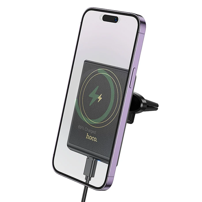 Hoco HW19 Klima Havalandırma Bölmesi Wireless Kablosuz Hızlı Şarj Araç Telefon Tutucu 4 Hoco HW19 Klima Havalandırma Bölmesi Wireless Kablosuz Hızlı Şarj Araç Telefon Tutucu - Görsel 4
