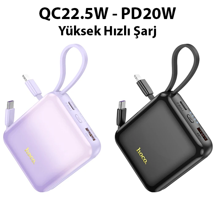 HOCO Q23 Blade 10000mAh 22.5W+PD20W Kablolu Powerbank 4 HOCO Q23 Blade 10000mAh 22.5W+PD20W Kablolu Powerbank - Görsel 4
