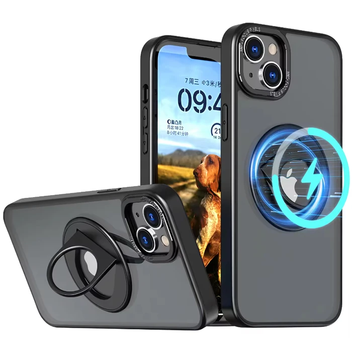 ALLY iPhone 14 Plus İçin Magsafe Uyumlu Yüzük Standlı Manyetik Silikon Kılıf 1 ALLY iPhone 14 Plus İçin Magsafe Uyumlu Yüzük Standlı Manyetik Silikon Kılıf