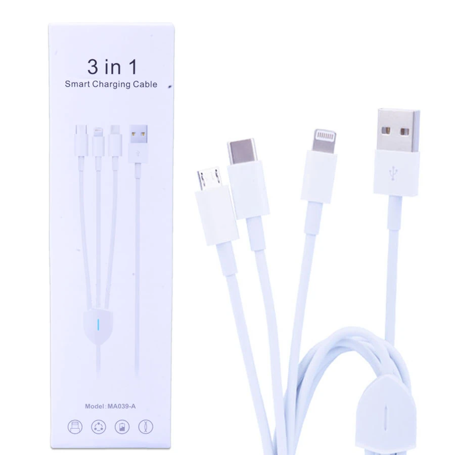 Ally Ma039-A Usb-Type-C Micro Usb & Lightning 3in1 Usb Kablo 1 Ally Ma039-A Usb-Type-C Micro Usb & Lightning 3in1 Usb Kablo