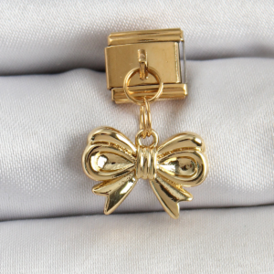 316L Çelik Sallantılı Fiyonk Model Gold Renk Nomination Charm 5886