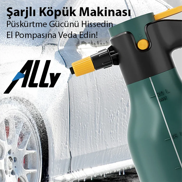 ALLY 2L Yüksek Basınçlı Şarjlı Köpük Makinası Oto Yıkama Pompası Köpük Püskürtücü-(5775) 2 ALLY 2L Yüksek Basınçlı Şarjlı Köpük Makinası Oto Yıkama Pompası Köpük Püskürtücü-(5775) - Görsel 2