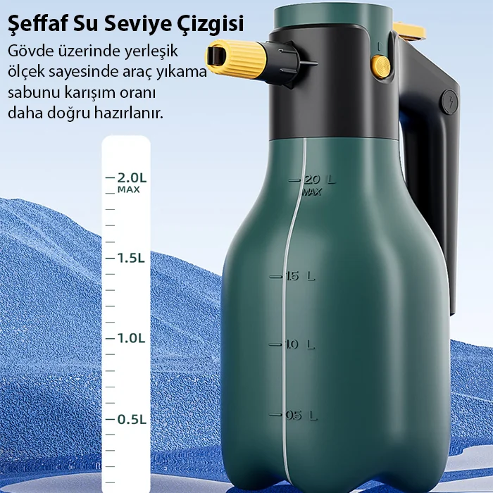 ALLY 2L Yüksek Basınçlı Şarjlı Köpük Makinası Oto Yıkama Pompası Köpük Püskürtücü-(5775) 4 ALLY 2L Yüksek Basınçlı Şarjlı Köpük Makinası Oto Yıkama Pompası Köpük Püskürtücü-(5775) - Görsel 4