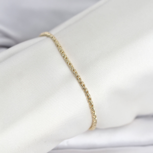 CM 14K Gold Renk Burgulu Zincir Model Kadın Bileklik 5886