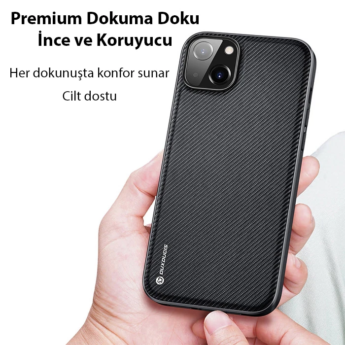 Dux Ducis Fino Serisi iPhone 14 Plus 6.7 inç Kılıf Premium Dokuma Silikon Kılıf 4 Dux Ducis Fino Serisi iPhone 14 Plus 6.7 inç Kılıf Premium Dokuma Silikon Kılıf - Görsel 4