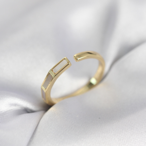 Gold Renk Sedefli Çubuk Model Kadın Yüzük 5886