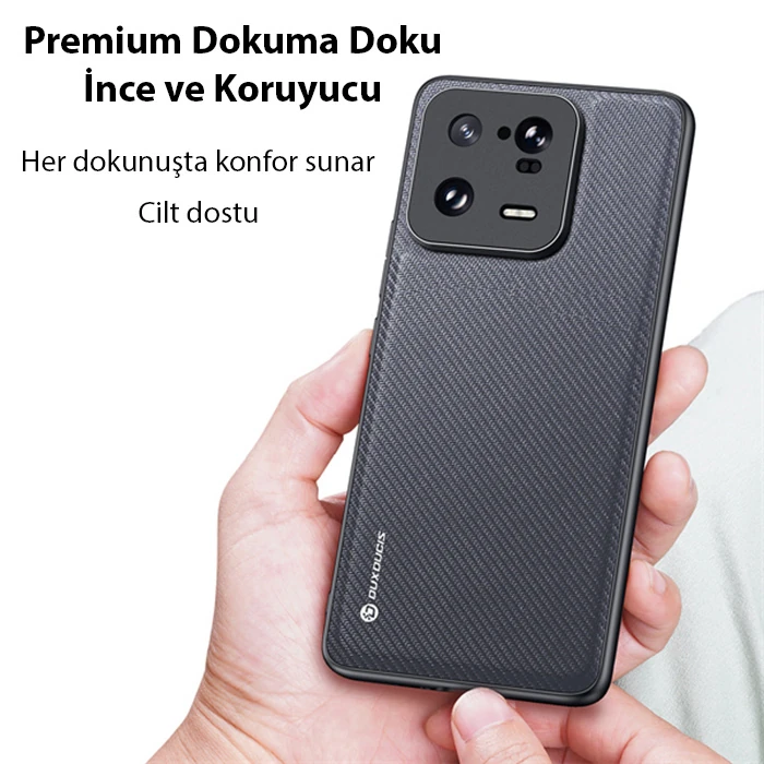 Dux Ducis Xiaomi 13 Pro Fino Serisi Premium Dokuma Silikon Kılıf 4 Dux Ducis Xiaomi 13 Pro Fino Serisi Premium Dokuma Silikon Kılıf - Görsel 4