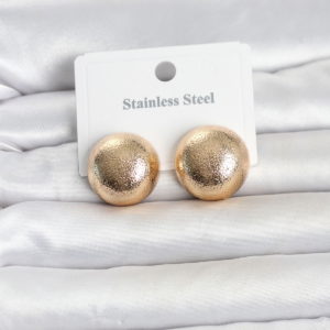 316L Çelik Gold Renk Top Model Kadın Küpe 5886