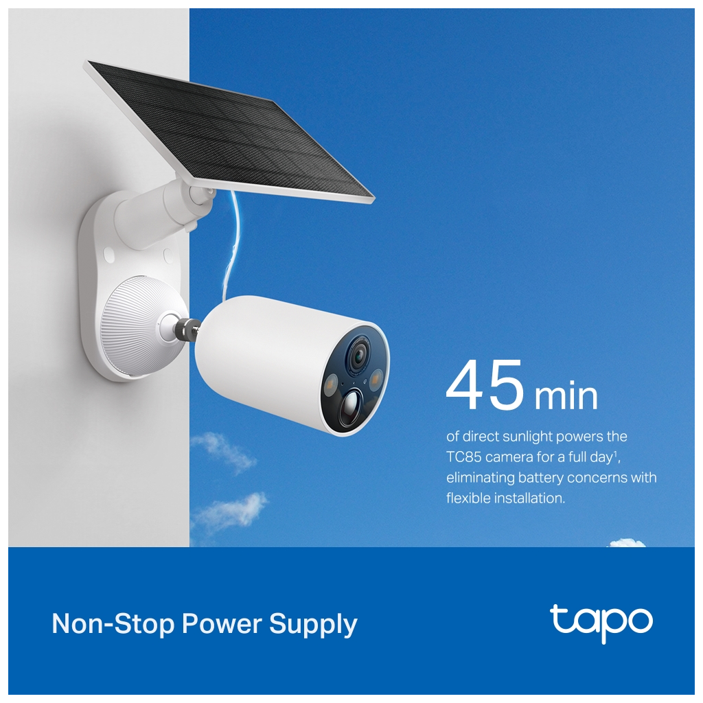 TP-LINK Tapo TC85 KIT (C425 KIT), 2K QHD, 4,0Mpix, Dış Mekan, IP66, WiFi, 15Mt. Renkli Gece Görüşü, İki Yönlü Ses, Yapay Zeka Destekli, Güneş Enerjili Güvenlik Kamerası Kiti(1923) 3 TP-LINK Tapo TC85 KIT (C425 KIT), 2K QHD, 4,0Mpix, Dış Mekan, IP66, WiFi, 15Mt. Renkli Gece Görüşü, İki Yönlü Ses, Yapay Zeka Destekli, Güneş Enerjili Güvenlik Kamerası Kiti(1923) - Görsel 3