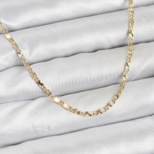 Haydiburaya 117 CM 14K Gold Renk Lazerli Zincir Model Kadın Kolye 5886