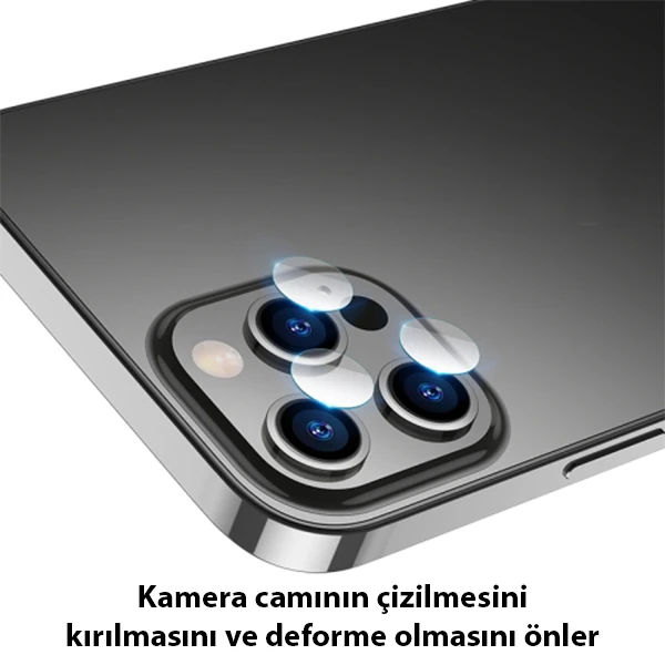 ALLY İPhone 13 Pro-13 Pro Max Tempered Glass Cam Kamera Koruyucu 3 ALLY İPhone 13 Pro-13 Pro Max Tempered Glass Cam Kamera Koruyucu - Görsel 3