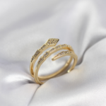 Yılan Model Gold Renk Zirkon Taşlı Kadın Yüzük 5886