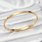 316L Çelik Gold Renk 65 mm İnce Kadın Kelepçe Bileklik 5886