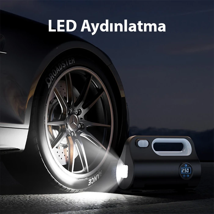 Ally ST-5523 LED Işıklı Taşınabilir Hava Pompası Kompresör Araç Lastik Şişirme Makinesi-(5775) 3 Ally ST-5523 LED Işıklı Taşınabilir Hava Pompası Kompresör Araç Lastik Şişirme Makinesi-(5775) - Görsel 3