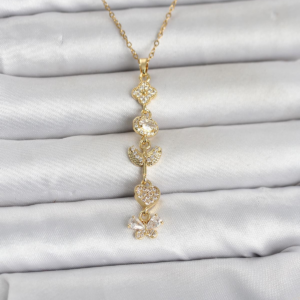 Haydiburaya 99 316L Çelik Gold Renk Şans Kolyesi Y Model Zirkon Taşlı Kadın Kolye 5886