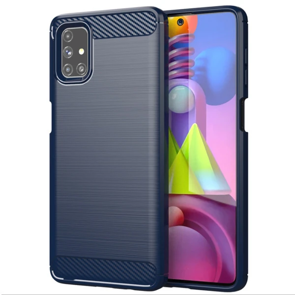 ALLY Samsung Galaxy M51 Brushed Carbon Fiber Silikon Kılıf 2 ALLY Samsung Galaxy M51 Brushed Carbon Fiber Silikon Kılıf - Görsel 2