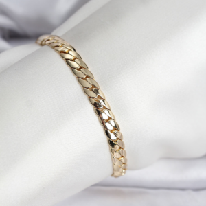 14K Gold Renk Kaplama Ezme Zincir Model Kadın Bileklik 5886