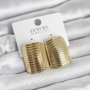 Gold Renk Pirinç Vintage Esintili Statement Küpe 5886