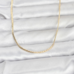 CM 14K Gold Renk Yassı Zincir Model 60 cm Kadın Kolye 5886