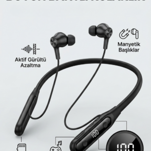 Ekranlı ve SD Kart Destekli Bluetooth 5.3 Boyun Bantlı Kulaklık