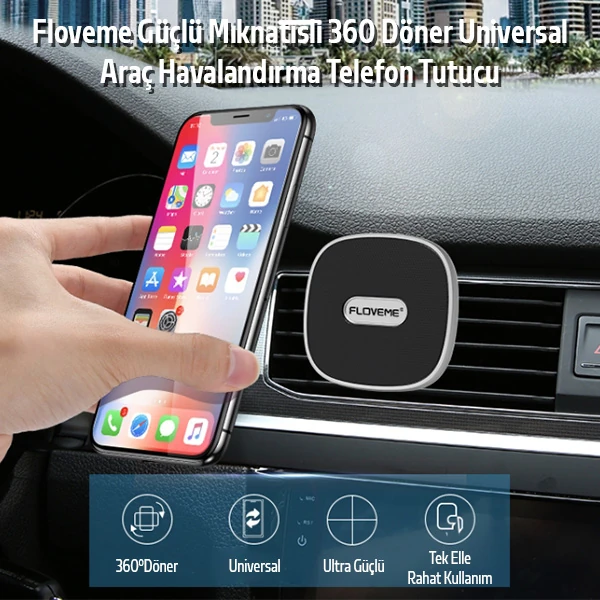 Floveme Güçlü Mıknatıslı 360 Döner Universal Araç Havalandırma Telefon Tutucu-(5775) 2 Floveme Güçlü Mıknatıslı 360 Döner Universal Araç Havalandırma Telefon Tutucu-(5775) - Görsel 2