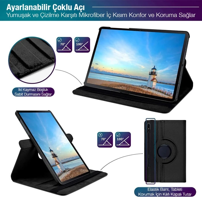 SM Galaxy Tab S8 2022 11.0 (X700-X706) 360 Derece Döner Standlı Kılıf-(5775) 4 SM Galaxy Tab S8 2022 11.0 (X700-X706) 360 Derece Döner Standlı Kılıf-(5775) - Görsel 4