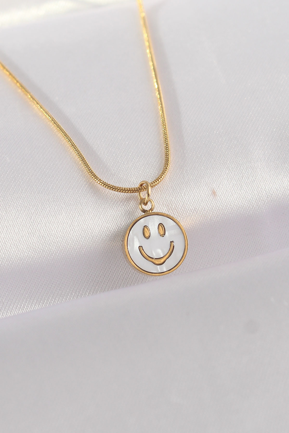 316L Çelik Zincir Altın Renk Mermer Desenli Minimal Smile Kolye 5886 1 316L Çelik Zincir Altın Renk Mermer Desenli Minimal Smile Kolye 5886