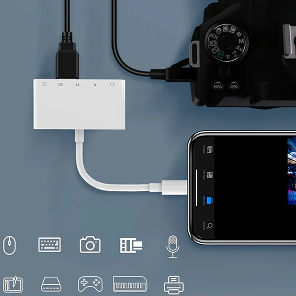 ALLY 5in1 İPhone-İPad lightning To Audio Usb Kamera Okuyucu 3 ALLY 5in1 İPhone-İPad lightning To Audio Usb Kamera Okuyucu - Görsel 3