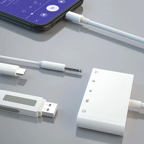 ALLY 5in1 İPhone-İPad lightning To Audio Usb Kamera Okuyucu 4 ALLY 5in1 İPhone-İPad lightning To Audio Usb Kamera Okuyucu - Görsel 4