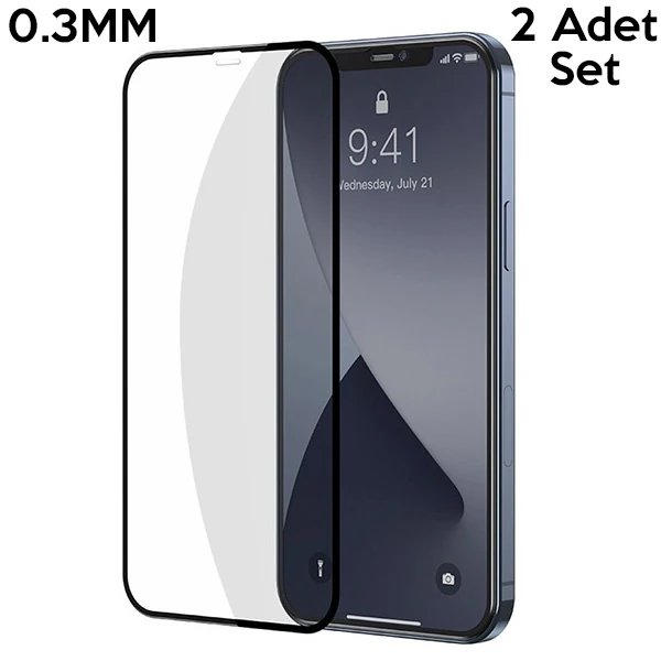 Baseus İPhone 12 Pro Max 6.7 0.3MM 3D Full Tempered Cam Ekran Koruyucu 2Adet Set 2 Baseus İPhone 12 Pro Max 6.7 0.3MM 3D Full Tempered Cam Ekran Koruyucu 2Adet Set - Görsel 2