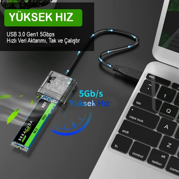 ALLY M.2 Sata USB 3.0 Gen1 SSD Harddisk Kutusu M.2 NGFF- JMS578-(5775) 4 ALLY M.2 Sata USB 3.0 Gen1 SSD Harddisk Kutusu M.2 NGFF- JMS578-(5775) - Görsel 4