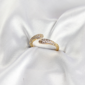 Zirkon Taşlı Gold Renk Pirinç Yüzük 5886