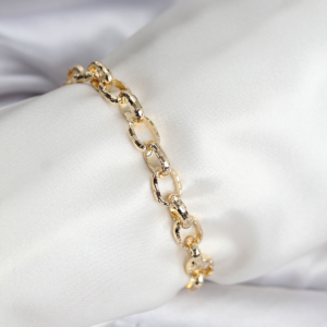 Haydiburaya 104 14K Gold Renk Kaplama Lazerli Zincir Model CM Kadın Bileklik 5886