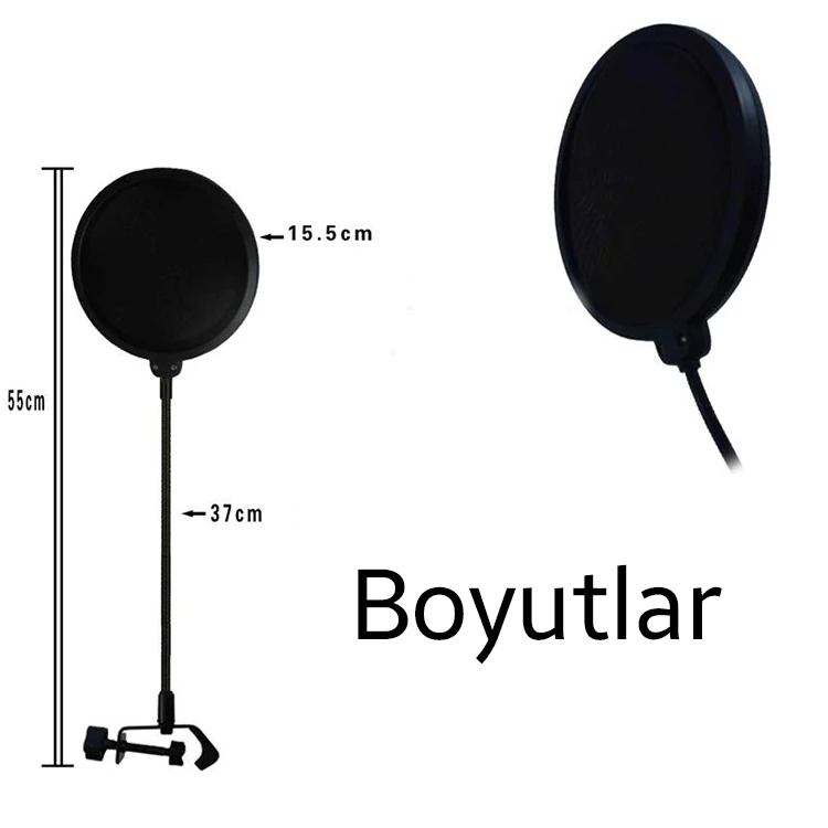 Ally Çift Katman Stüdyo İçin Mikrofon Pop Filtre Youtuber-(5775) 2 Ally Çift Katman Stüdyo İçin Mikrofon Pop Filtre Youtuber-(5775) - Görsel 2