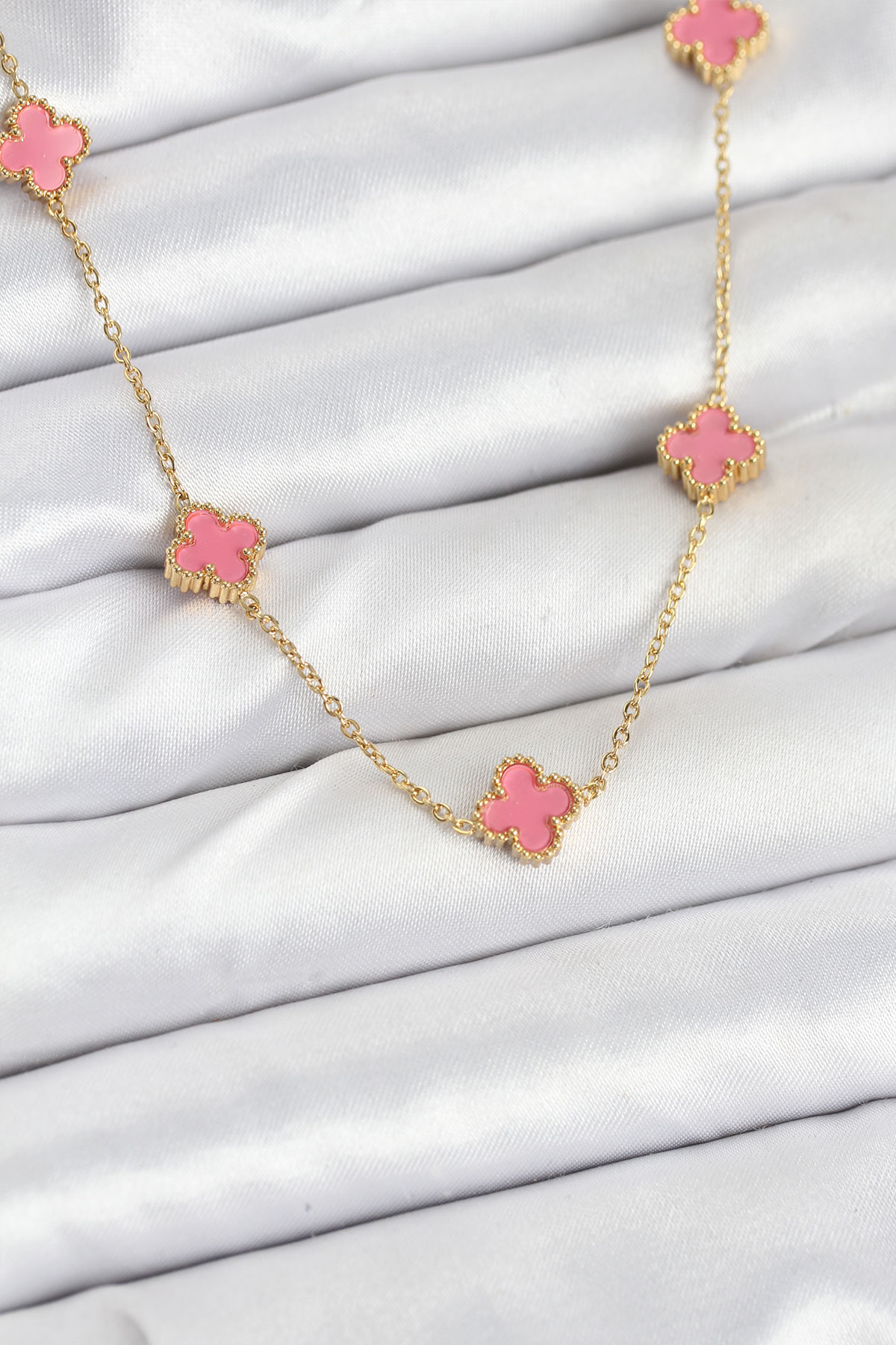 316L Çelik Zincir Gold Renk Pembe Baby Boy Yonca Kadın Kolye 5886 1 316L Çelik Zincir Gold Renk Pembe Baby Boy Yonca Kadın Kolye 5886