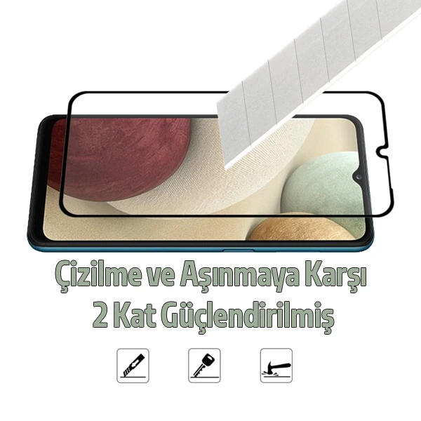 SM Galaxy A12 Full Glue Full Kaplama Tempered Cam Ekran Koruyucu 4 SM Galaxy A12 Full Glue Full Kaplama Tempered Cam Ekran Koruyucu - Görsel 4