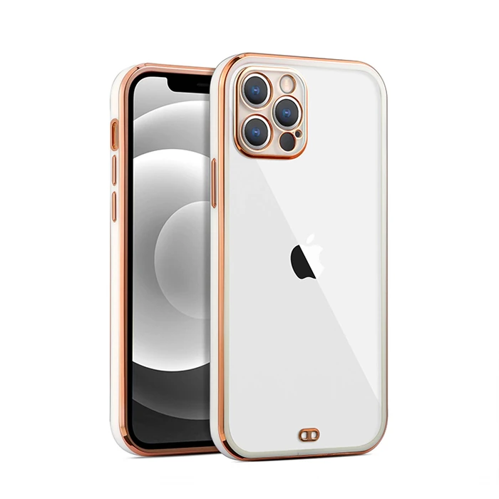 iPhone 12 Pro Max 6.7inç Gold Çerçeve Kamera Korumalı Bumper Kılıf 2 iPhone 12 Pro Max 6.7inç Gold Çerçeve Kamera Korumalı Bumper Kılıf - Görsel 2