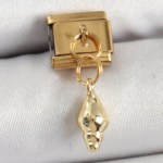 316L Çelik Sallantılı Deniz Kabuğu Model Gold Renk Nomination Charm 5886